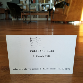 Wolfgang Laib. Salvatore Ala, Milano, febbraio 1978