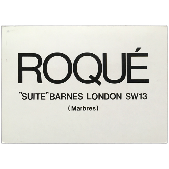 Roqué - "Suite" Barnes London SW13 (Marbres). Galería Ciento, Barcelona, març - abril 1982