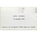 Joel Fisher. Galleria Salvatore Ala, Milano, dicembre 1978